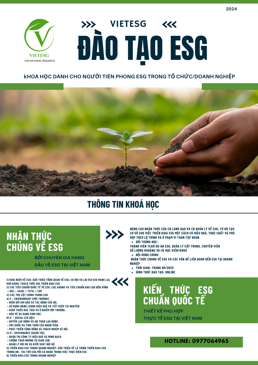 VIETESG TỔ CHỨC: ĐÀO TẠO ESG DÀNH CHO NGƯỜI TIÊN PHONG