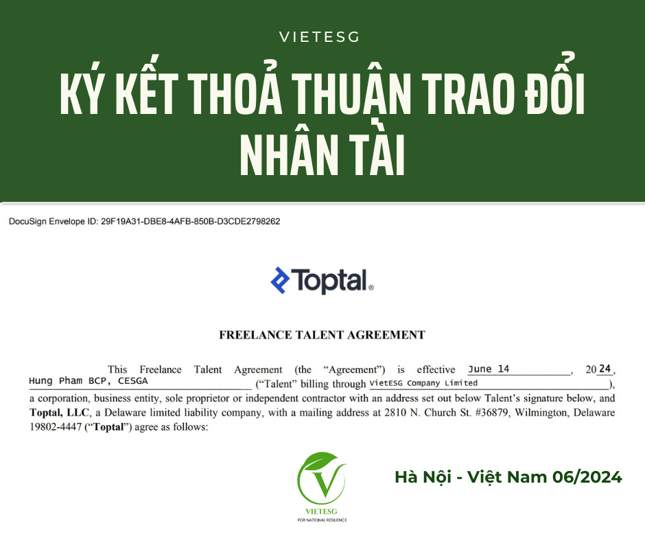 VIETESG và Toptal (Mỹ) Ký Kết Thoả Thuận Trao Đổi Nhân Tài
