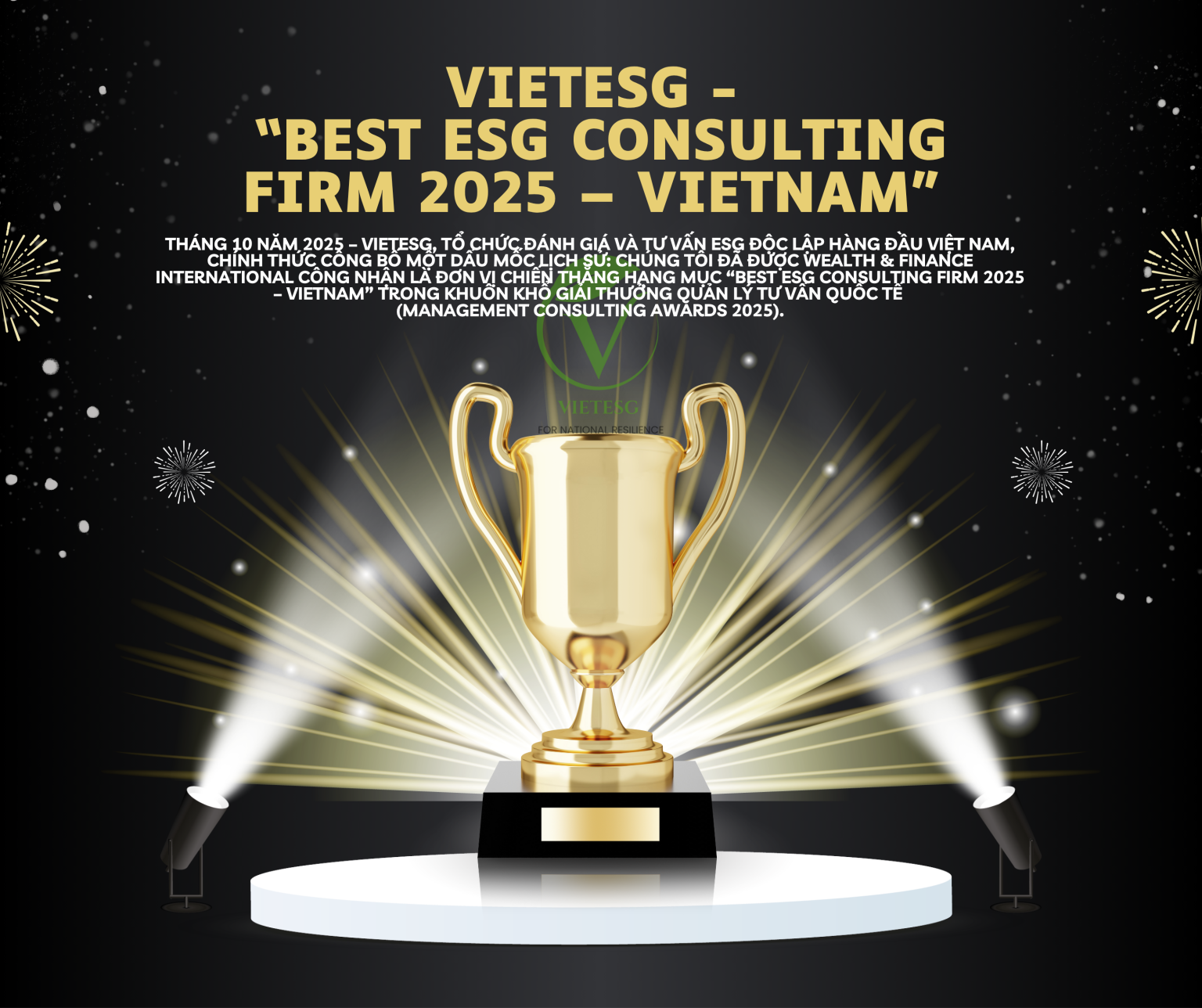 VIETESG ĐƯỢC VINH DANH “BEST ESG CONSULTING FIRM 2025 – VIETNAM”