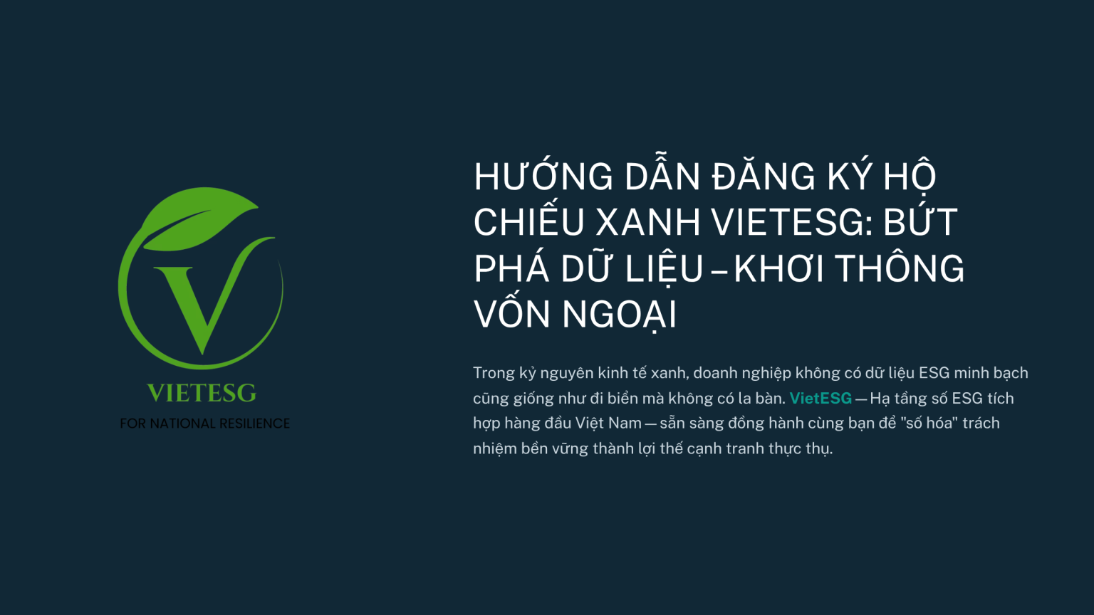 HƯỚNG DẪN ĐĂNG KÝ HỘ CHIẾU XANH VIETESG