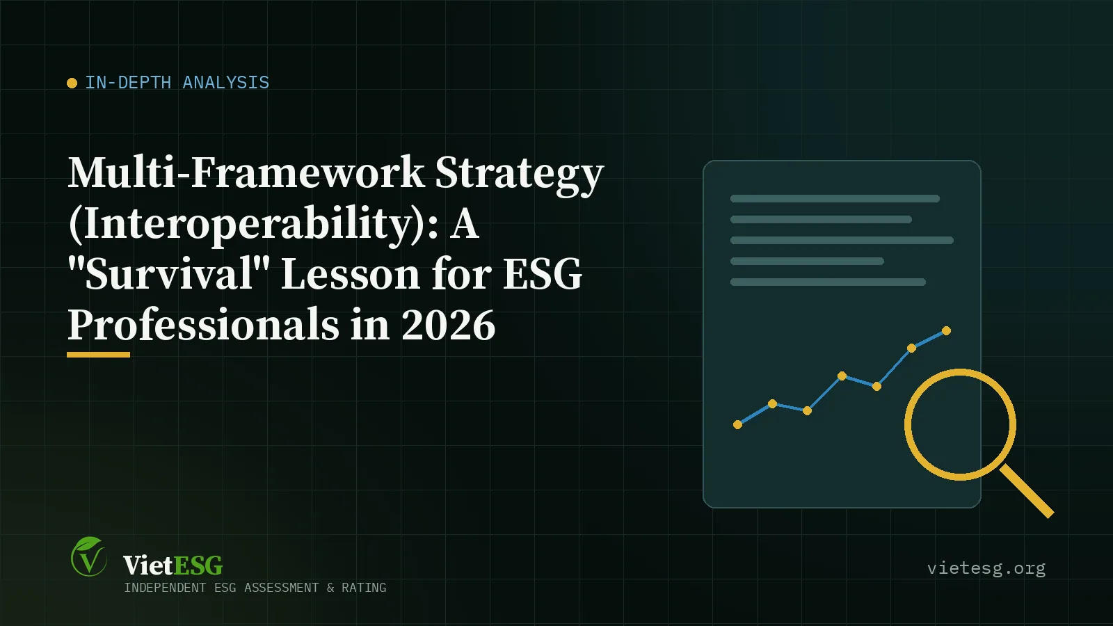 MULTI-FRAMEWORK STRATEGY (INTEROPERABILITY): A "SURVIVAL" LESSON FOR ESG PROFESSIONALS IN 2026