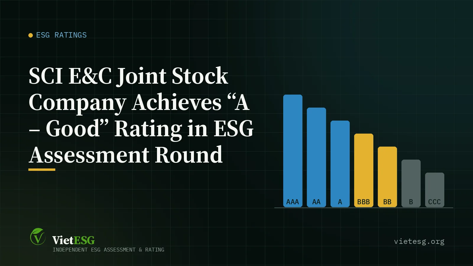 SCI E&C JOINT STOCK COMPANY ACHIEVES “A – GOOD” RATING IN ESG ASSESSMENT ROUND