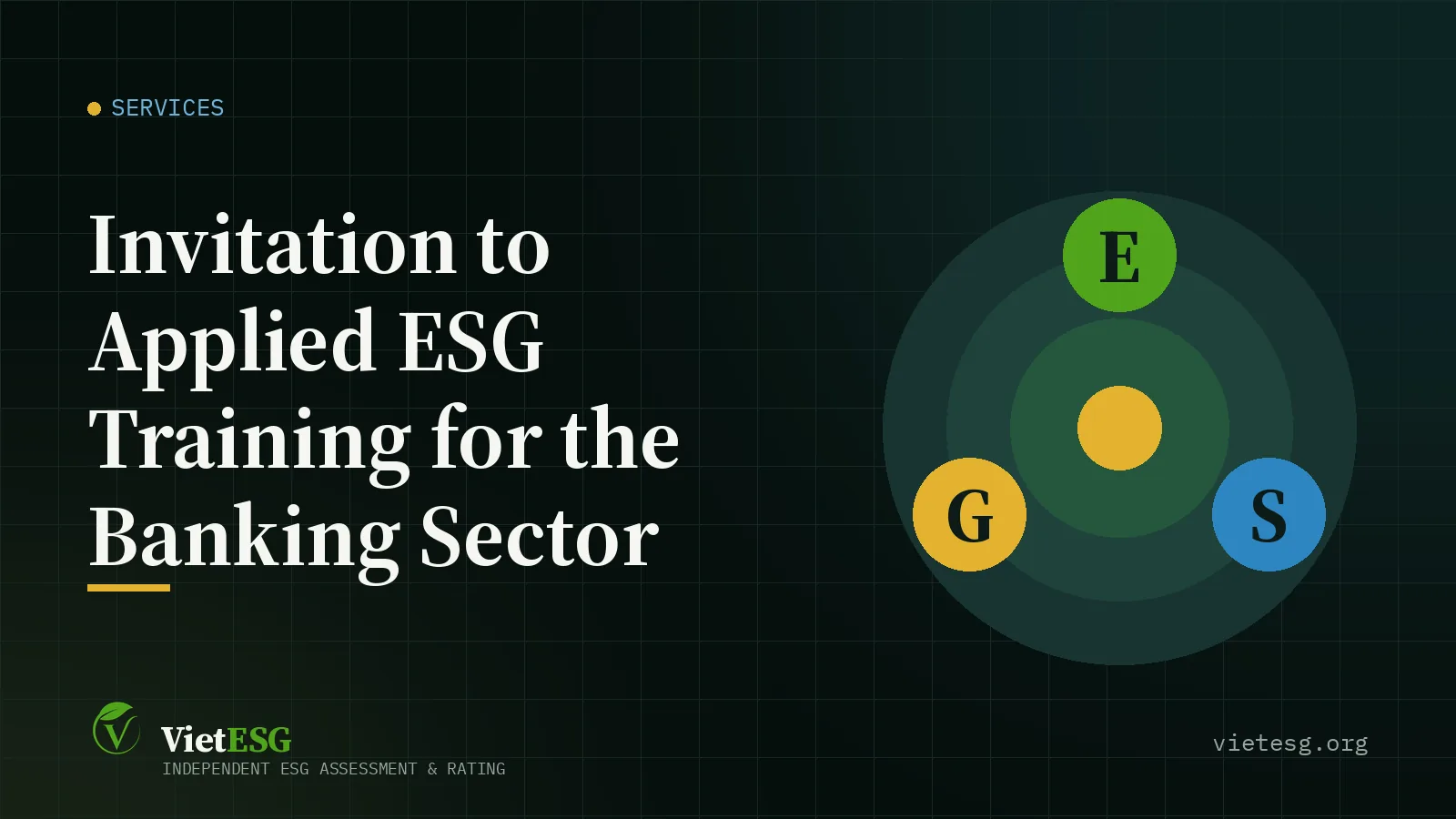 INVITATION TO APPLIED ESG TRAINING FOR THE BANKING SECTOR