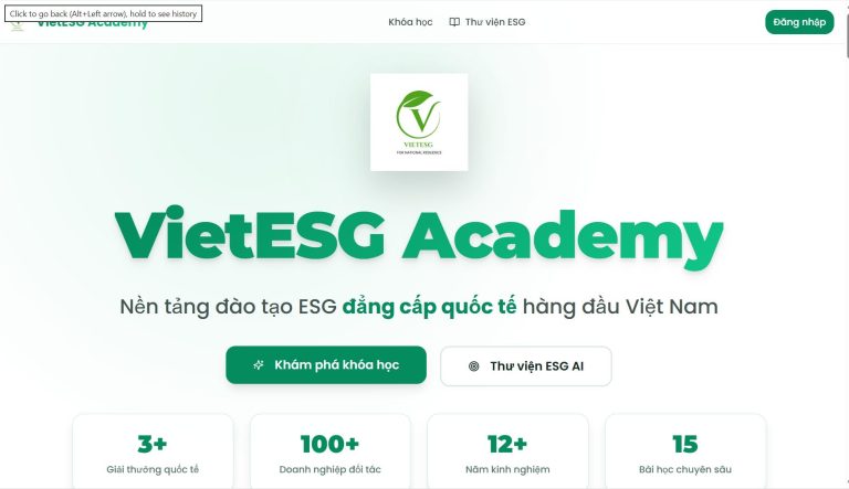 VIETESG ACADEMY: KỶ NGUYÊN PHỔ CẬP ESG CHUẨN QUỐC TẾ 