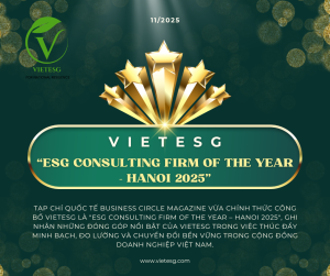 VIETESG ĐƯỢC VINH DANH “ESG CONSULTING FIRM OF THE YEAR – HANOI 2025”