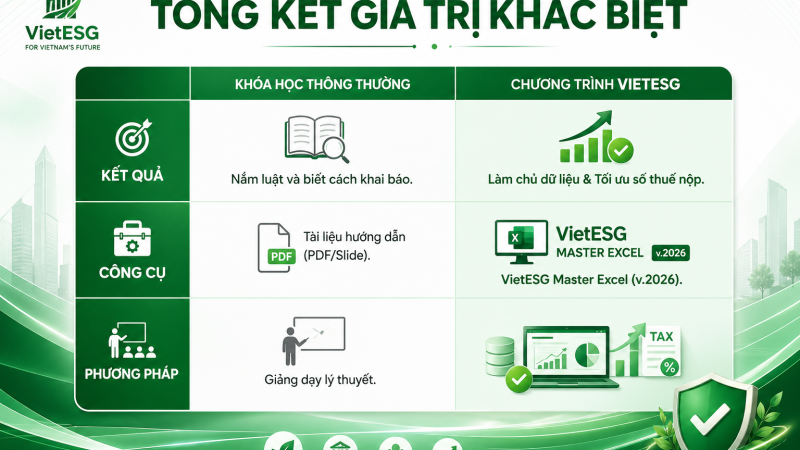 ĐIỂM KHÁC BIỆT CHỈ CÓ TẠI CHƯƠNG TRÌNH ĐÀO TẠO THUẾ CARBON – CBAM 2026