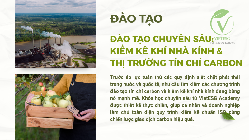 CHƯƠNG TRÌNH ĐÀO TẠO CHUYÊN SÂU: KIỂM KÊ KHÍ NHÀ KÍNH & THỊ TRƯỜNG TÍN CHỈ CARBON