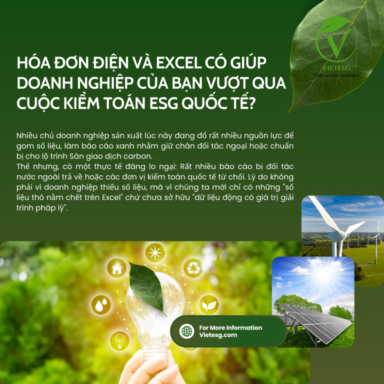 HÓA ĐƠN ĐIỆN VÀ EXCEL CÓ GIÚP DOANH NGHIỆP CỦA BẠN VƯỢT QUA CUỘC KIỂM TOÁN ESG QUỐC TẾ?