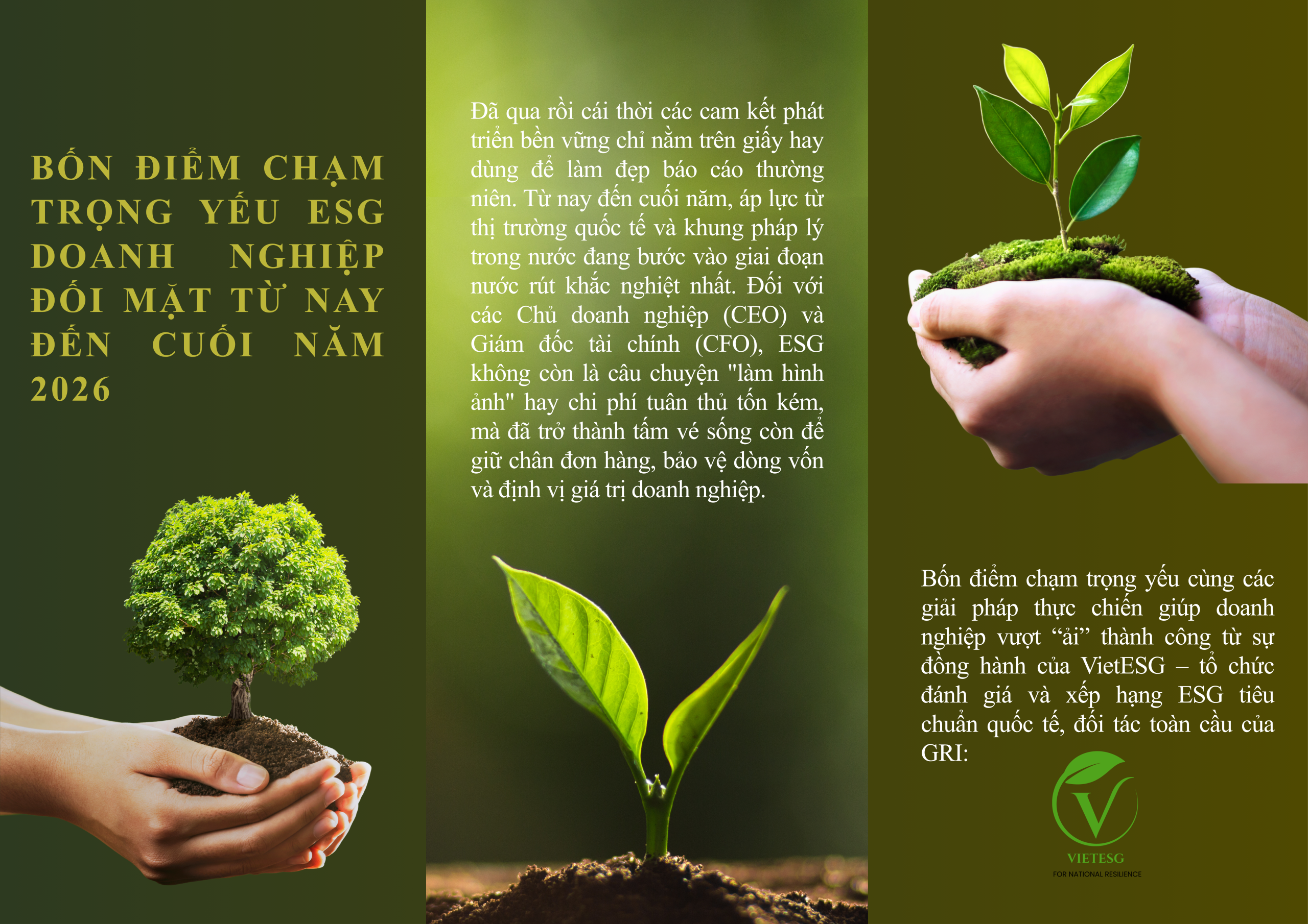 BỐN ĐIỂM CHẠM TRỌNG YẾU ESG DOANH NGHIỆP ĐỐI MẶT TỪ NAY ĐẾN CUỐI NĂM 2026